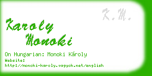 karoly monoki business card